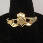 (Size 10) 14KT Gold EP Claddagh Irish Celtic Wedding Ring Photo 1