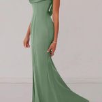 Azazie Barbie™ 1005 Matcha Mermaid Corset Stretch Satin Bridesmaid Dress Photo 6