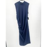Eloquii  Dress Size 20 Navy NWT Midi Stretch Sleeveless Ruched Bodycon Plus Curvy Photo 1