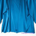 Eloquii New!  women's tie‎ neck long sleeve satin top blouse royal blue, size 20 Photo 7