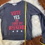 Wildfox  Navy Sweatshirt NWT Vote Yes on Three Day Weekends Photo 3