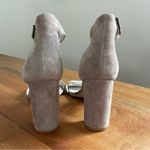 Jeffrey Campbell  “Lindsey” Suede Sandal Taupe Block 4" High Heel Ankle Strap 9 Photo 1