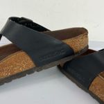 Birkenstock  Gizeh Black Leather Sandals Womens Sz 38 / US 7 Photo 7