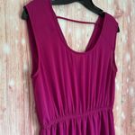 Buttons Francesca's  Fuchsia Blouson Chiffon Dress Photo 3