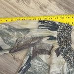 Please Tan Purple Blue Green Lightweight 3/4 Sleeve Drawstring Bottom Medium Photo 10