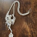 Gothic Siren Necklace Fantasy Angel Pendant Pearl Chain Art Jewelry Poleward Silver Photo 2