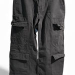 ZARA Charcoal Gray Wide Leg Utility Cargo Pants - Size 8 Photo 0