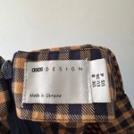 ASOS Checkered Plaid Navy and Golden Yellow Mini Skirt Photo 4