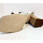 Steve Madden  Renley Raffia Block Heel Ankle Strap Sandals Bone Size 11 Prom 3.5" Photo 6