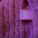 Ralph Lauren Lauren  Petite Women’s Size P/M Pink 100% Cotton Cable Knit‎ V Neck Photo 3