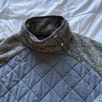 Womens Size XL Fleece Jacket Gray Blue Zip Pockets Winter Fall High Neck Photo 3