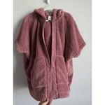 CAbi  Women’s Small Jacket Embrace Topper Dusty Pink Rose Fleece Hooded‎ Zip Photo 9
