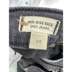 Madewell  Mid-Rise Kick Out Jeans Women 25 Black Wash Cotton Cropped Photo 7