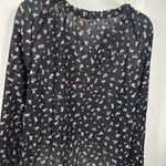 Billabong  Women’s Black Floral Peasant Boho Long Sleeve Top Size Small NWOT Photo 6