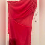 Revolve Superdown Jerica Mesh One‎ Shoulder Mini Dress in Hot Pink Photo 4