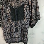 Angie Black Floral Print Top Photo 2