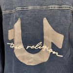True Religion NWT Oversized Denim Metallic Logo Jacket Photo 6