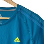 Adidas Supernova Blue & Gray Short Sleeve Athletic T-Shirt Zipper Pocket Large Photo 3