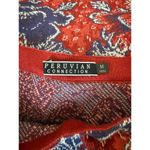 Peruvian Connection  Red, Blue & Ivory Hand Knit Pima Cotton Skirt Size Medium Photo 5