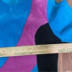 wilson's leather Wilsons 80s 90s suede leather blue pink black‎ long sleeve dress mini medium Photo 5