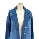 Free People Crop Denim Trucker Jacket In Gemini Wash Size Medium Photo 2