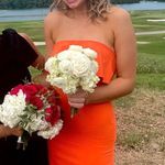 Aidan Mattox Strapless Gown Orange Photo 6