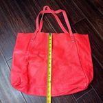 American Apparel leather tote bag carry all over the shoulder neon real leather Photo 2
