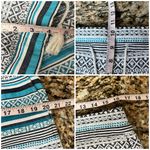 Loft Ann Taylor  Womens Shorts 10 Blue Midnrise  Riviera Boho Aztec Tassels Tribe Photo 3