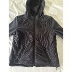 Athleta Cozier Jacket Size Medium Black Puffer Hoodie Insulated PrimaLoft 350839 Photo 13