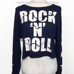 rock'n roll NWT Navy Blue Long Sleeve Crop Top New Photo 0