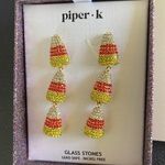 Piper k three tier candy corn glistening drop earrings new Orange Photo 0