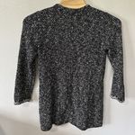 Talbots Long Black White Tweed Print Sweater Cardigan Size Large Old Money Photo 4