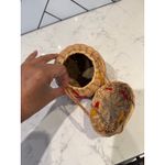 vintage handmade woven bucket basket purse bohemian coastal, or cottagecore mini Photo 7