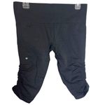 Lululemon Women's 10 In The Flow Crop Leggings Solid Charcoal Scrunch Yoga Photo 3