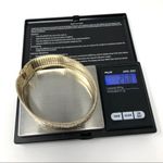 Sterling Silver , gold overlay wide diamond cut bracelet Photo 15