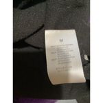 NIA Pullover Shirt Womens Medium Cropped Henley Long Sleeve Contrast Stitch Top Black Photo 6