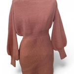 Line and Dot  Sweater Dress - Women's Small Pink Knit Balloon Sleeve NWT Photo 0
