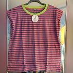 NEW Tank Tops Sleeveless Oversized Shoulder pads Loose Summer Shirt XL 16/18 Pink Photo 0