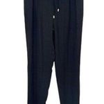 ZARA High Rise Drawstring Tapered Trousers Pants Pockets Tie Waist S Black #3096 Photo 2