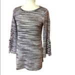 Roz & Ali Purple Marled Knit Bell Sleeve Sweater Tunic Photo 1