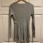 Akira Gray Cozy  Long Sleeve Lounge Romper Photo 2