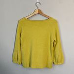 Boden Women's Size 4 100% Cashmere Puff Sleeve Knit Pullover Sweater Yellow Cozy Photo 2