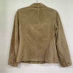 Alfani  Tan Leather Womens Blazer Jacket SP Suede Fall Classic Preppy Coat Photo 2