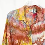 Classic Elements  Large Top Handmade Tie Dye Long‎ Sleeve Orange Yellow 1597 Photo 3