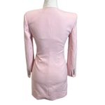 ZARA  Mini Dress Women’s XS Pink Draped Ruched Blazer Style Long Sleeve Photo 4