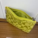 Coach Signature Monogram Optic Zip Mini Wristlet Wallet Mini Purse Neon Yellow Photo 5