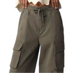 Anthropologie Pilcro Ditsy Embroidered Cargo Pants Basil Green Size L NEW Photo 3