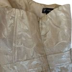 American Eagle  Jacquard Strapless Mini Dress Ivory Soft Gold Metallic Womens 14 Photo 5