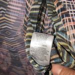 Democracy  Open Front Duster Geometric Print Earth Tones Sheer L/XL Photo 4