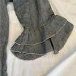 Indigo Soul Charcoal Gray Embroidered Dress Boho Ruffle Flowy Medium Photo 4